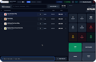 Lunivo POS lightning-fast checkout interface
